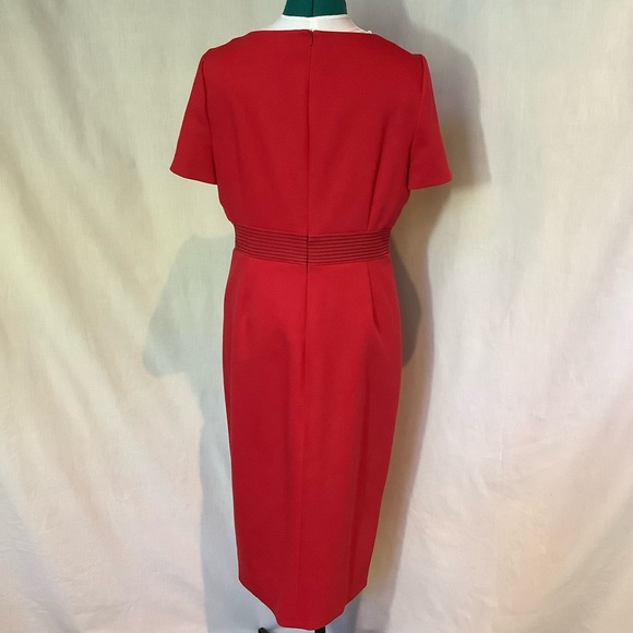 Boden Red Midi Dress with V-Neck - Picture 5 of 8